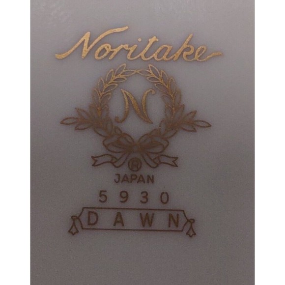 NORITAKE CHINA DAWN COFFEE TEA SAUCERS 5930 GOLD and WHITE CHINA (Lot of 6) - Picture 4 of 6